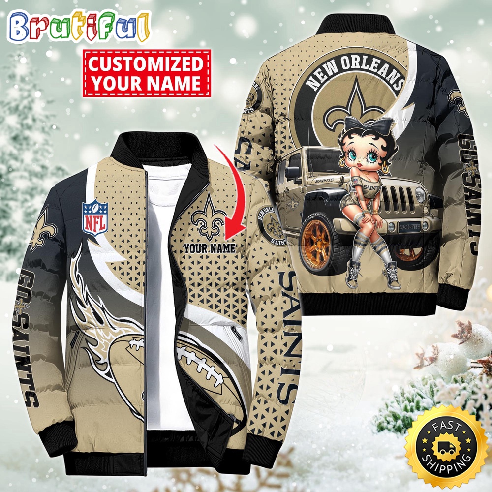 NFL New Orleans Saints Puffer Jacket Betty Boop Custom Jacket