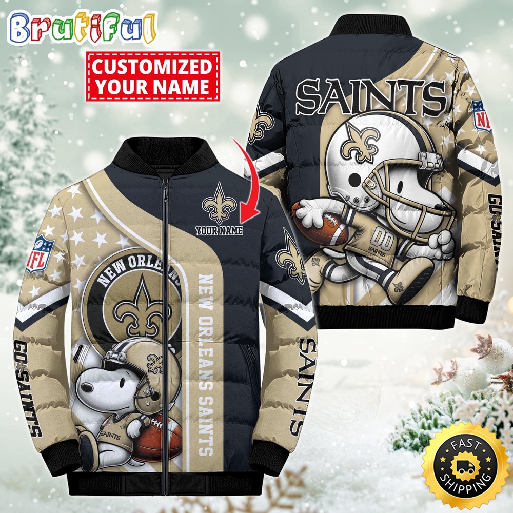 NFL New Orleans Saints Puffer Jacket Snooby Customized Jacket
