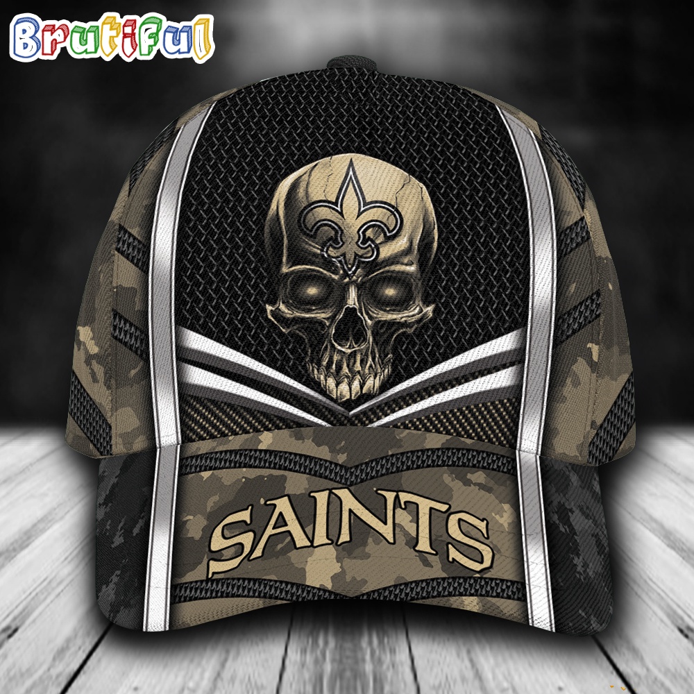 NFL New Orleans Saints Special Halloween Skull Custom Baseball Cap
