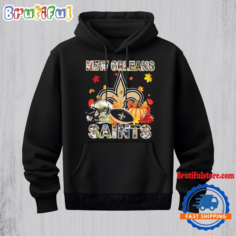 NFL New Orleans Saints Team Player Graphics Autumn Hoodie Shirt