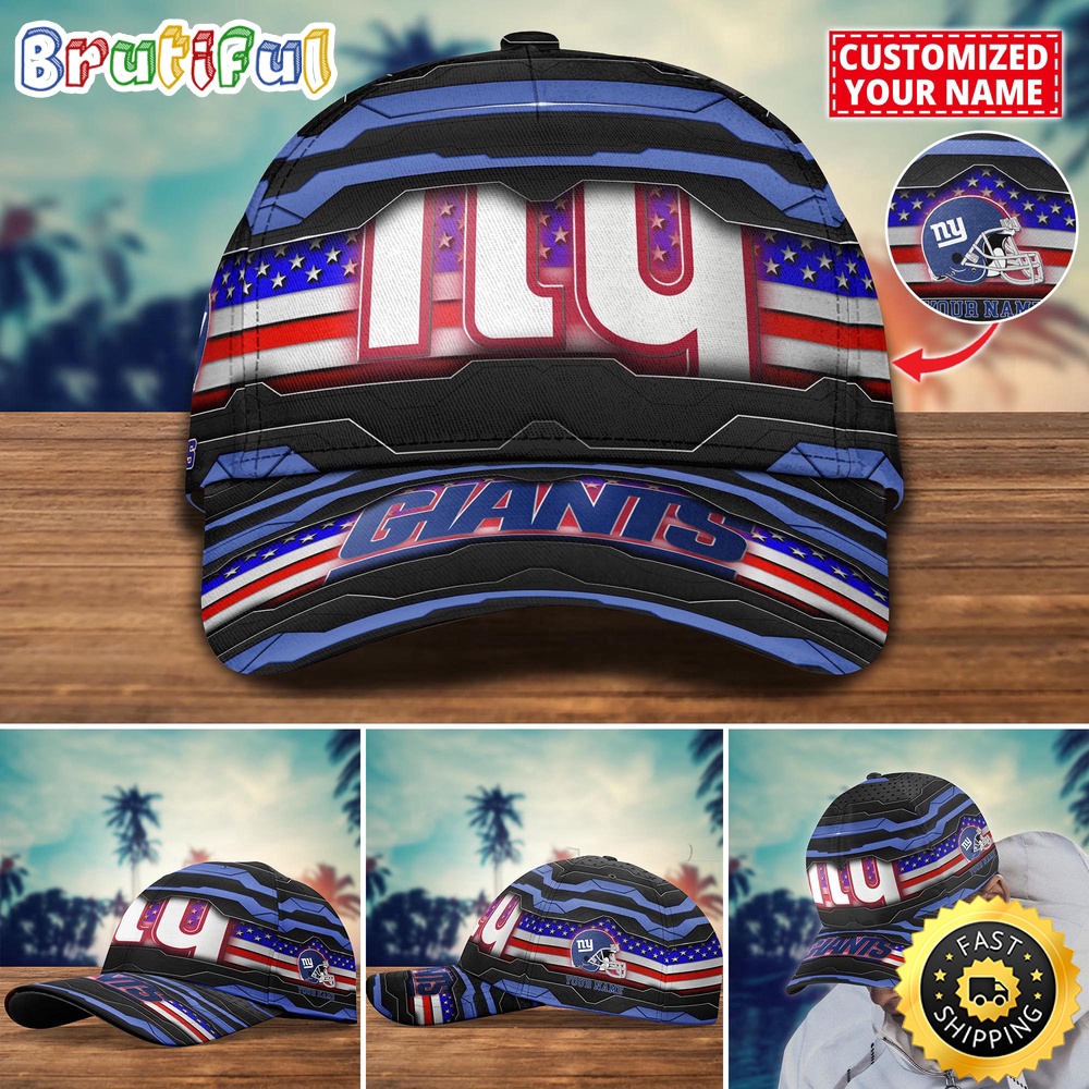 NFL New York Giants Baseball Cap Flag Custom Name Cap