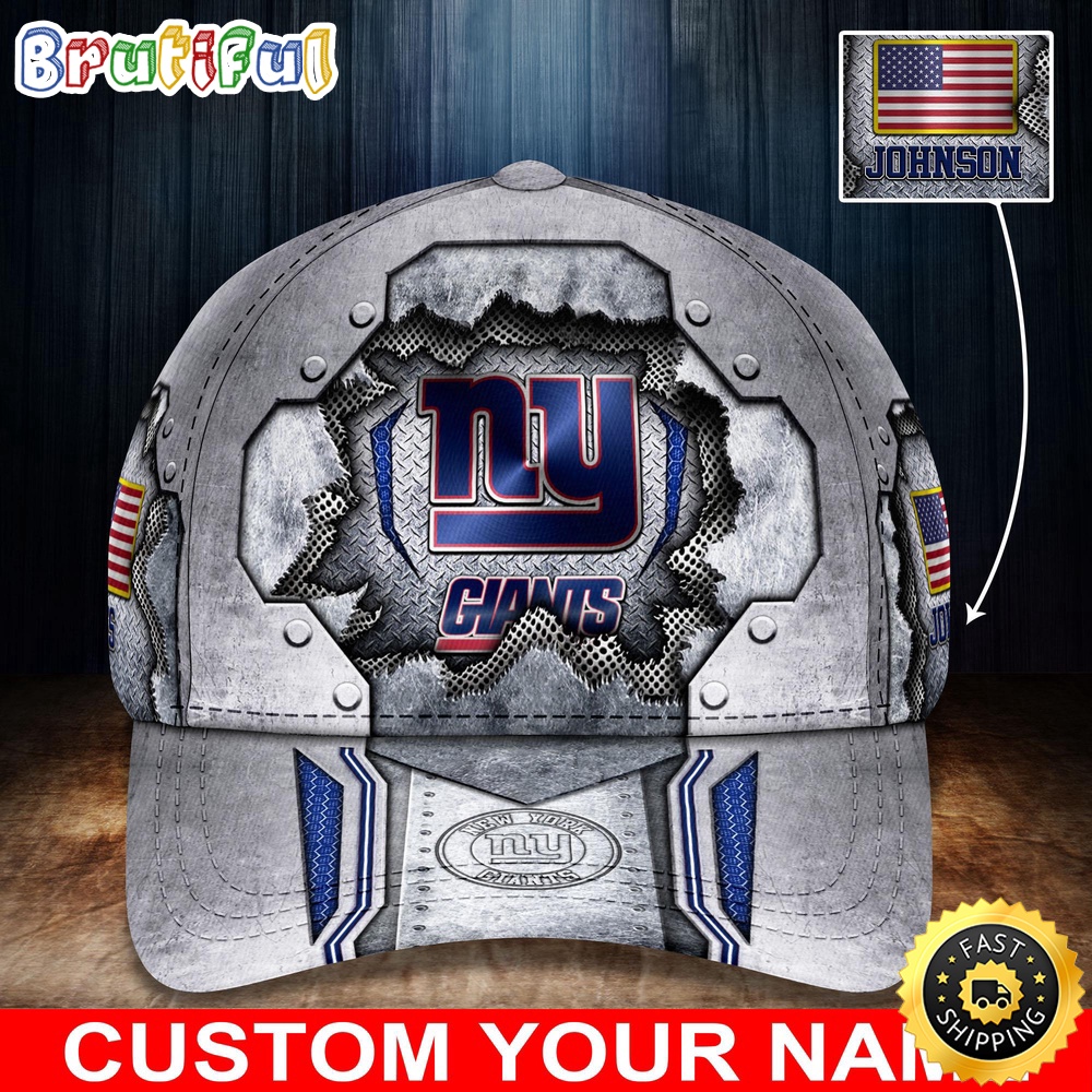 NFL New York Giants Baseball Cap Silver Metalic Pattern Cap