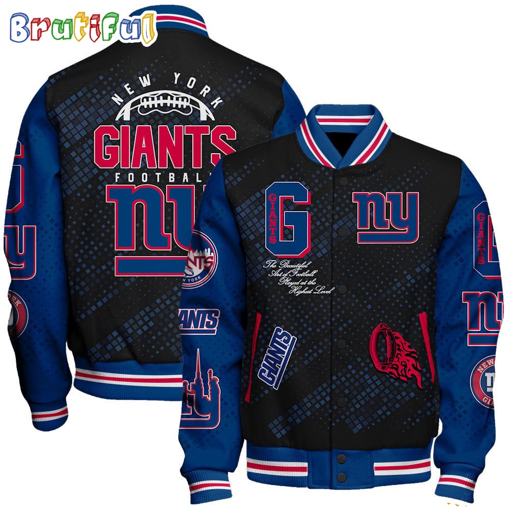 NFL New York Giants Baseball Jacket Print Logo Team Football Jacket