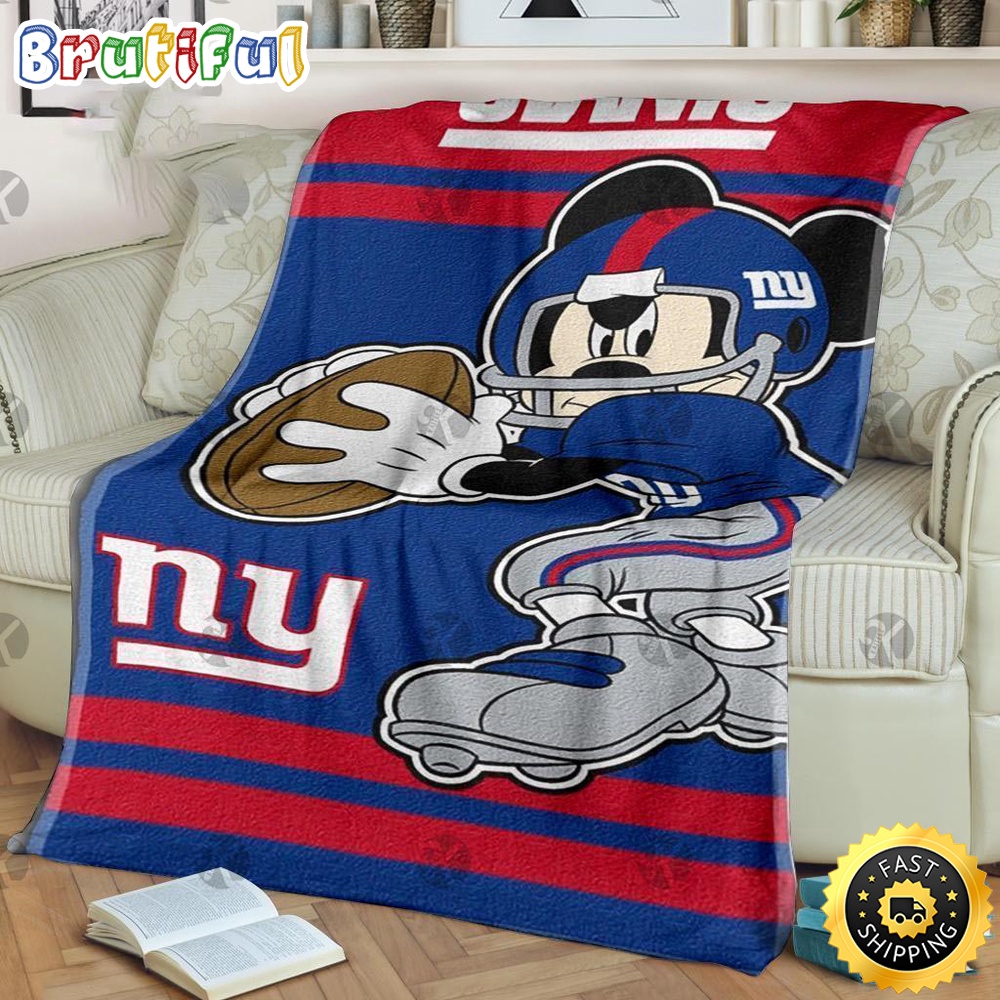 NFL New York Giants Blanket Mickey Mouse Blanket For Fan