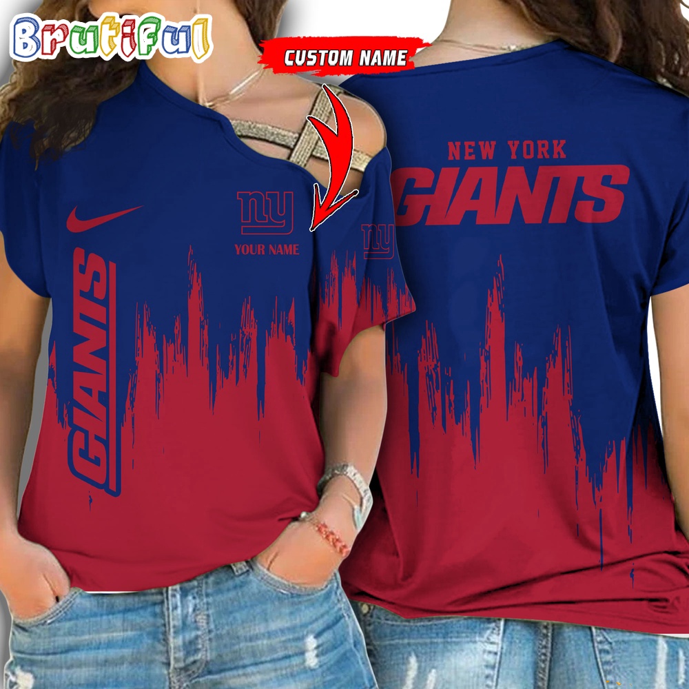 NFL New York Giants Football Team Logo Design One Shoulder Shirt