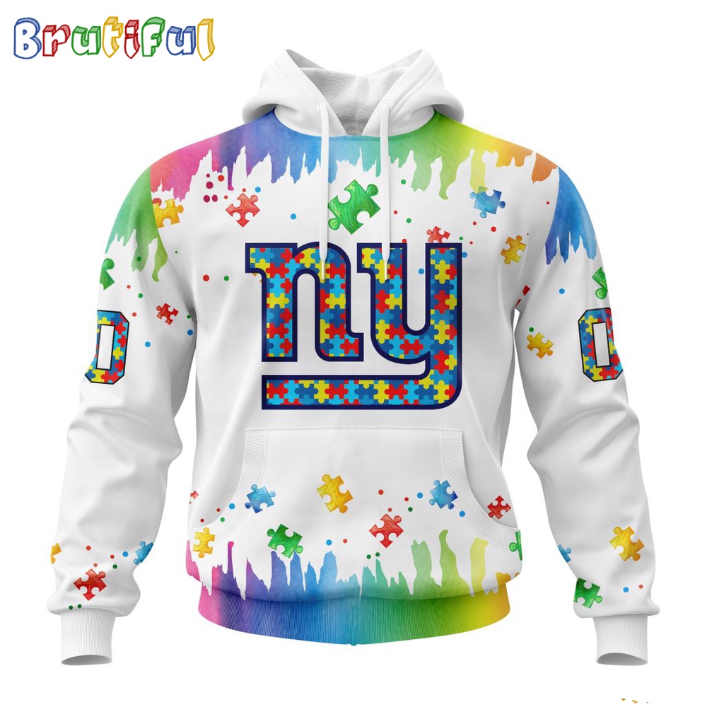 NFL New York Giants Hoodie Special Autism Awareness Design All Over Print Hoodie