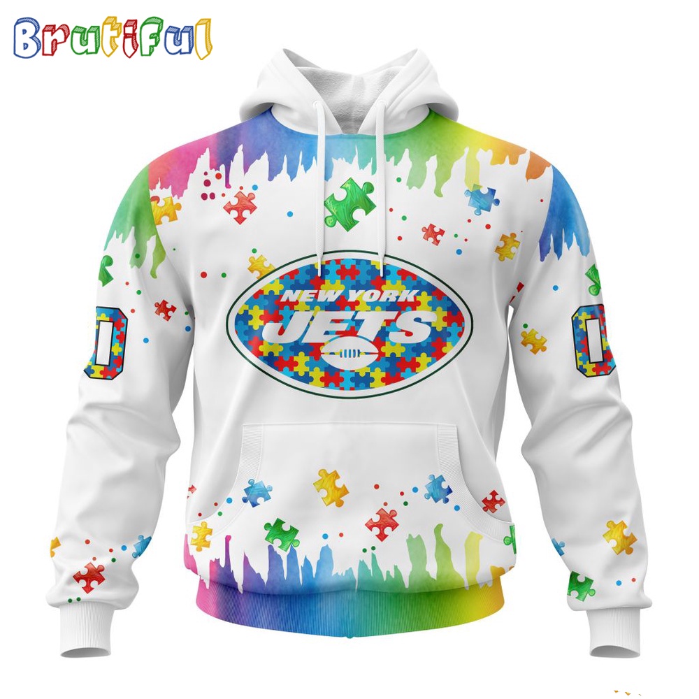 NFL New York Jets Hoodie Special Autism Awareness Design All Over Print Hoodie