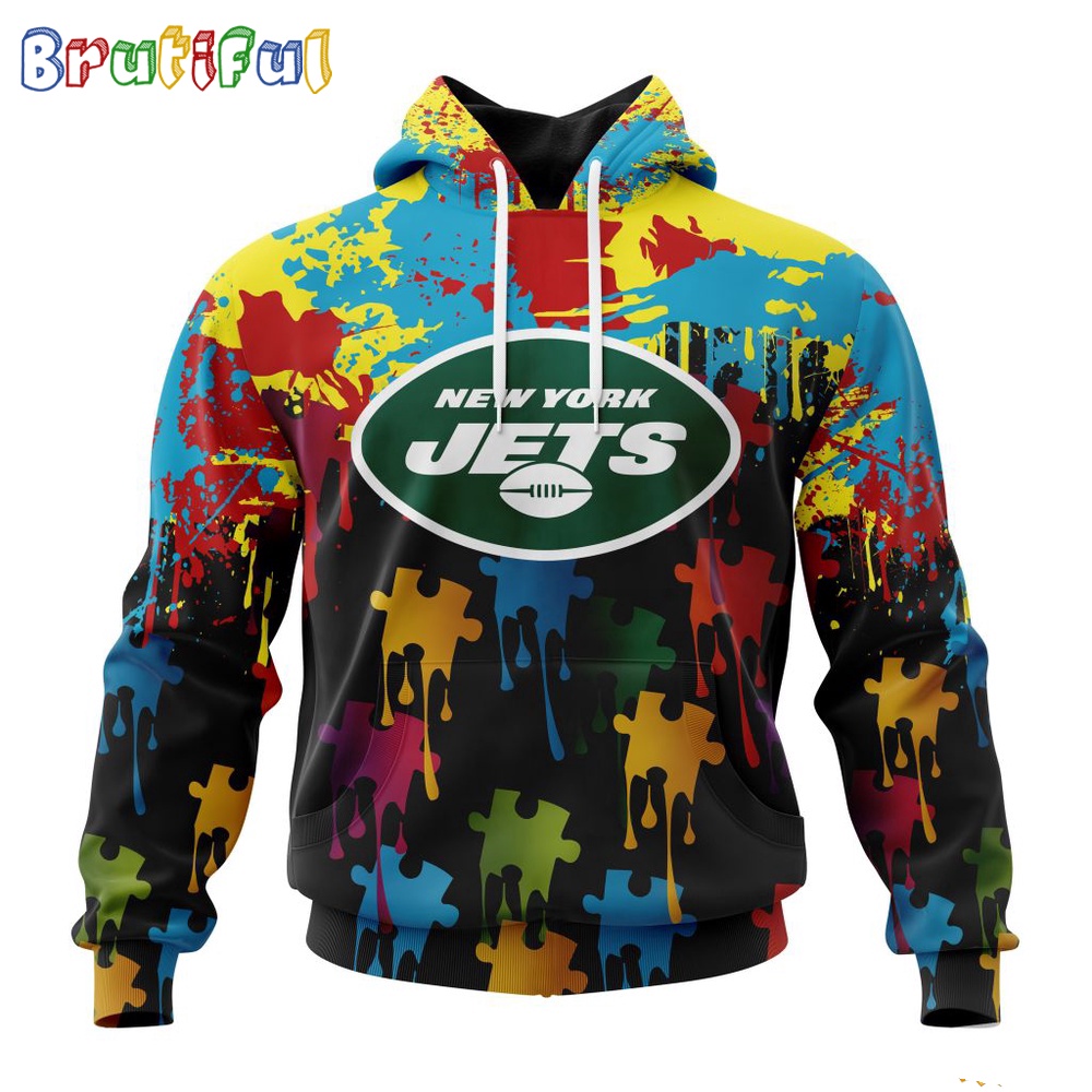 NFL New York Jets Hoodie Special Autism Awareness Design Football Hoodie