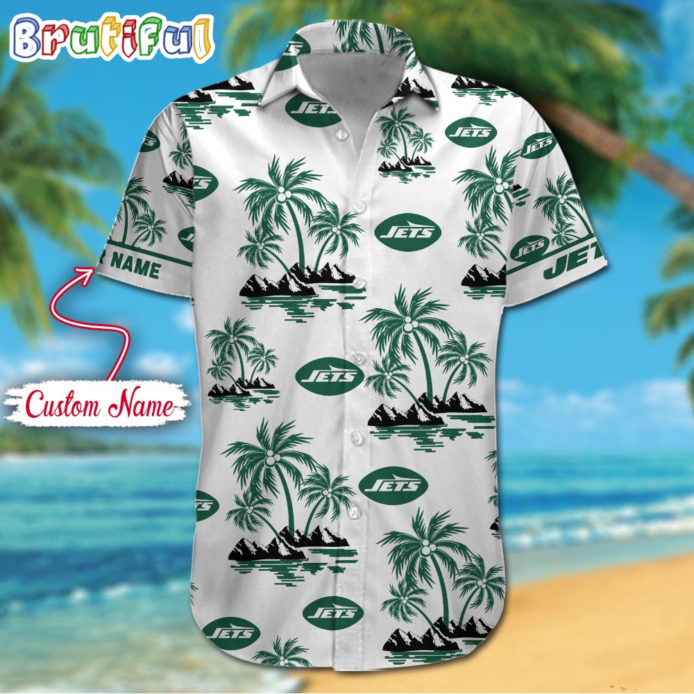 NFL New York Jets Palm Tree Tropical Summer Hawaiian Shirt