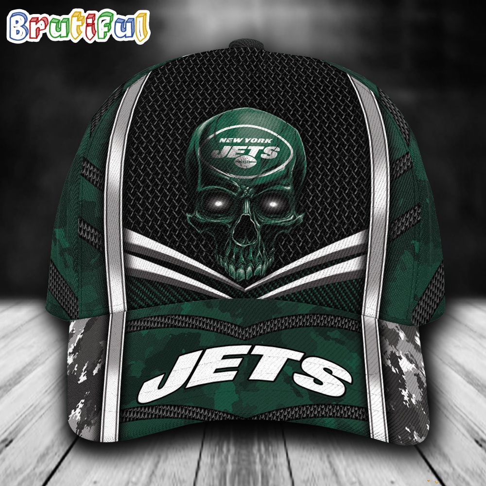 NFL New York Jets Special Halloween Skull Custom Baseball Cap