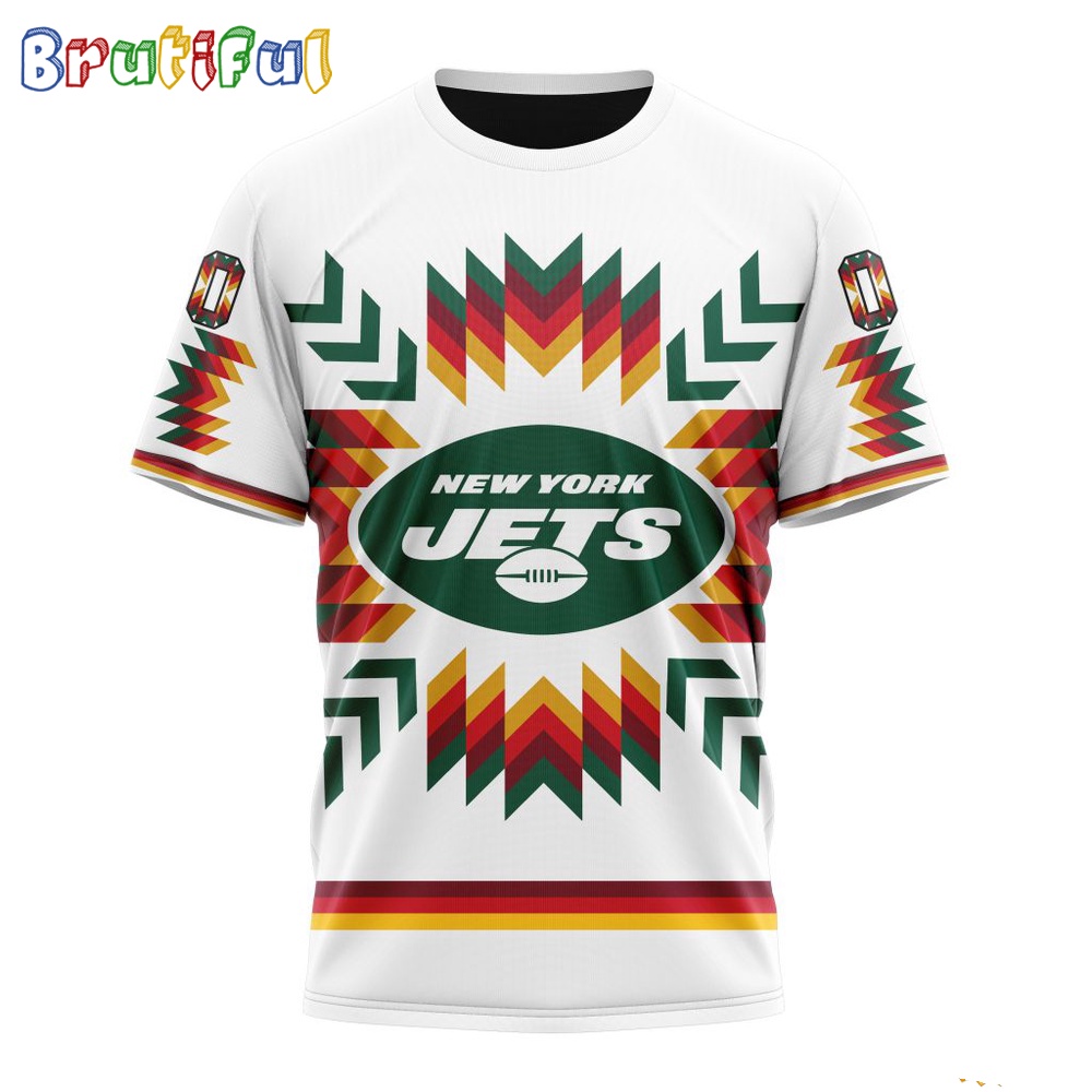 NFL New York Jets T-Shirt Special Design With Native Pattern