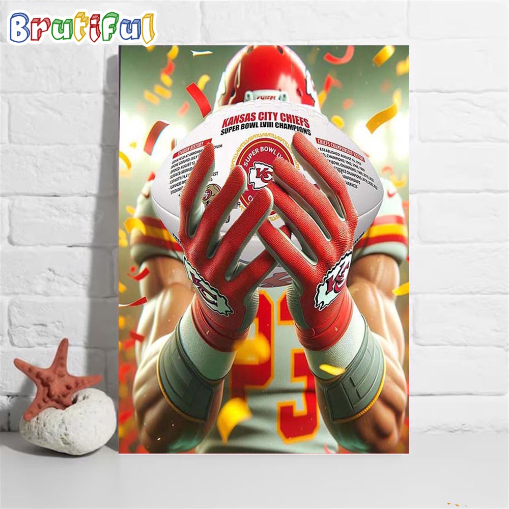 NFL Patrick Mahomes vs Travis Kelce And Kansas City Chiefs Back-to-Back Super Bowl Champions Poster Canvas