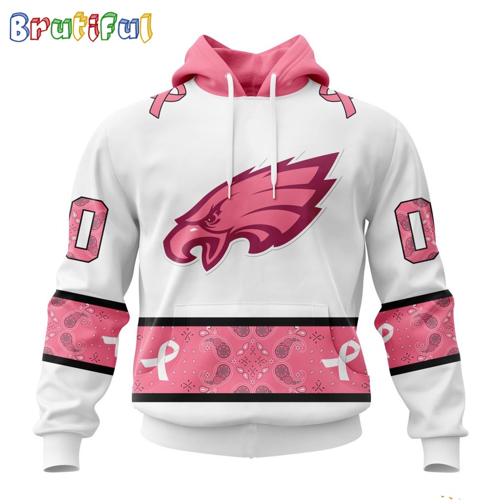 NFL Philadelphia Eagles Hoodie Special Pink Design Fight Breast Cancer
