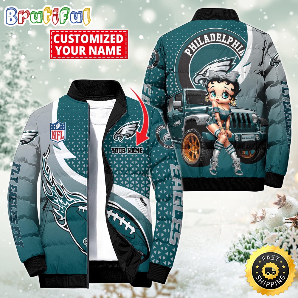 NFL Philadelphia Eagles Puffer Jacket Betty Boop Custom Jacket