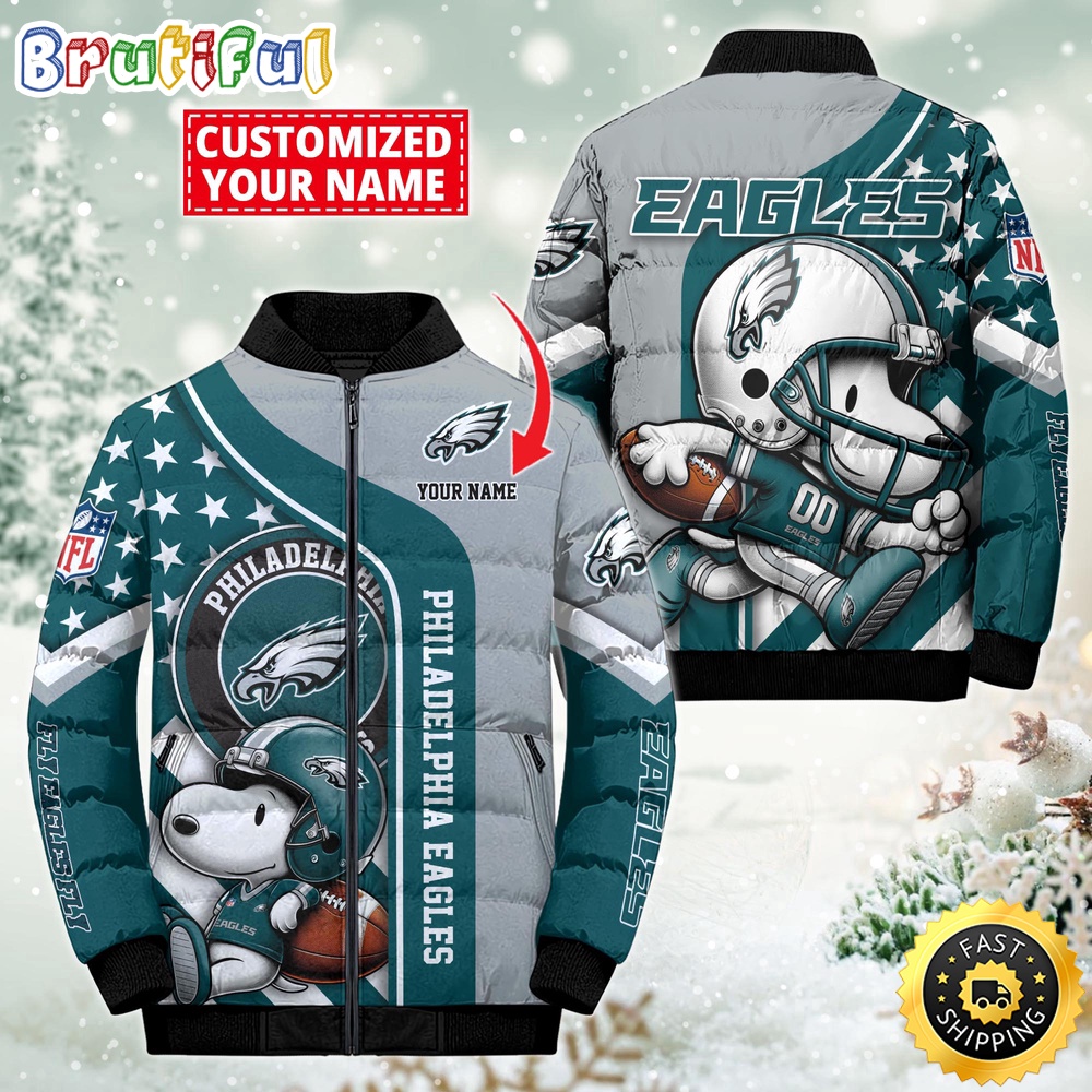 NFL Philadelphia Eagles Puffer Jacket Snooby Customized Jacket
