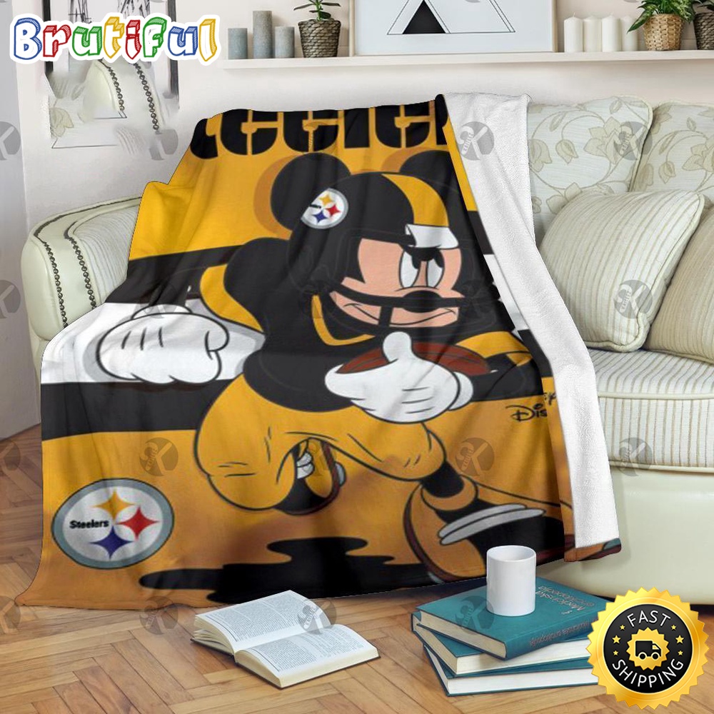 NFL Pittsburgh Steelers Blanket Mickey Mouse Blanket For Fan