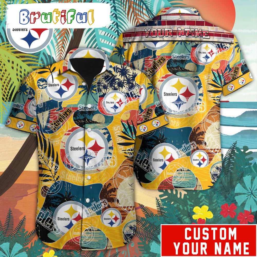 NFL Pittsburgh Steelers Retro Hawaiian Shirt Special Vintage Style Hawaiian Button Shirt