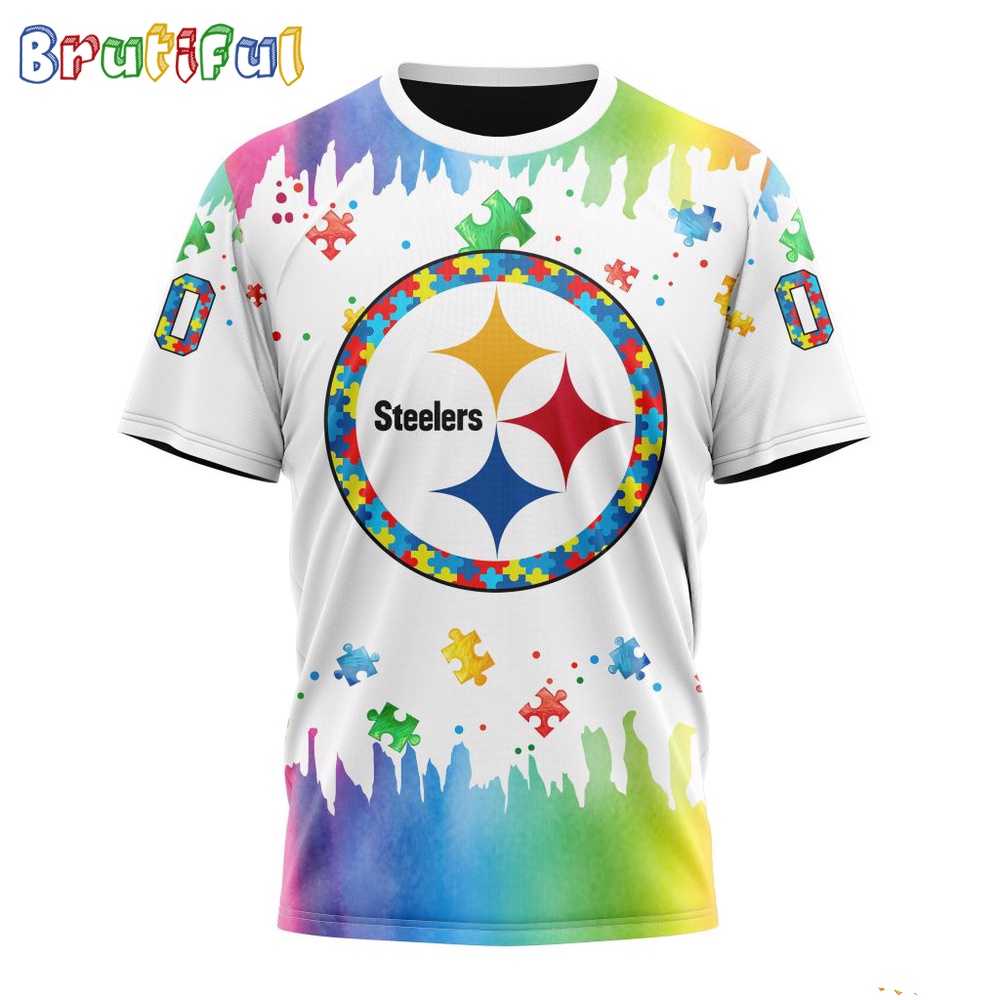 NFL Pittsburgh Steelers T-Shirt Special Autism Awareness Design All Over Print T-Shirt