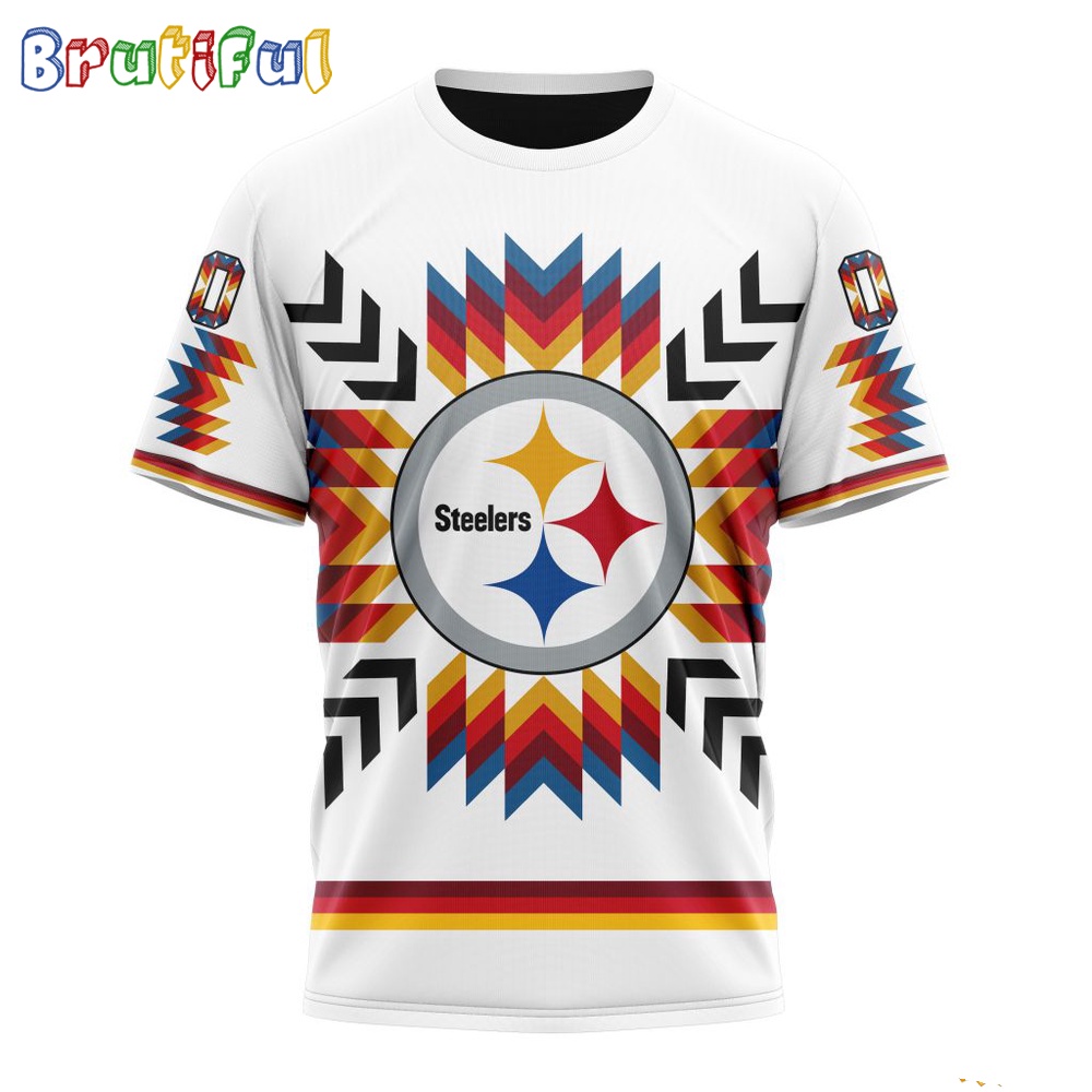 NFL Pittsburgh Steelers T-Shirt Special Design With Native Pattern