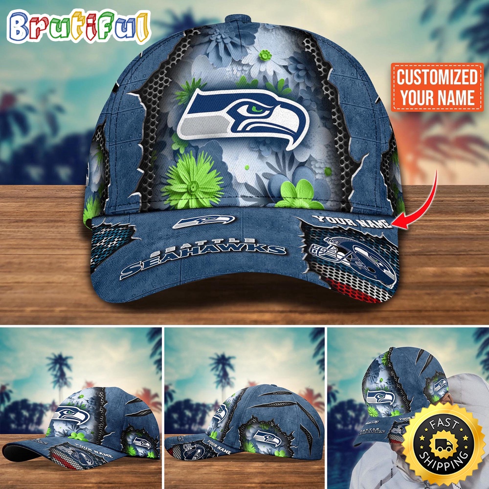 NFL Seattle Seahawks Baseball Cap Flag Flower Trending Custom Cap
