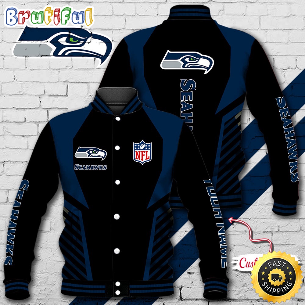 NFL Seattle Seahawks Baseball Jacket Football Sports Jacket