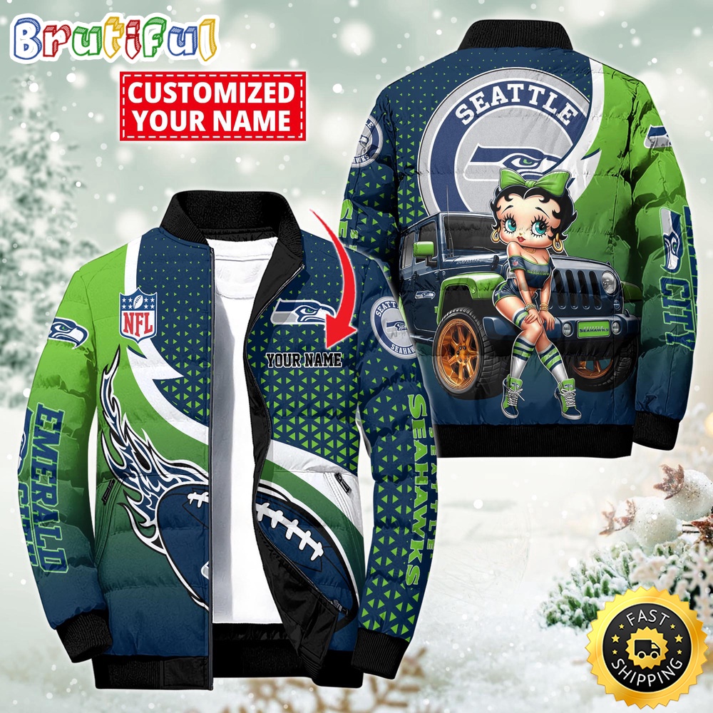 NFL Seattle Seahawks Puffer Jacket Betty Boop Custom Jacket