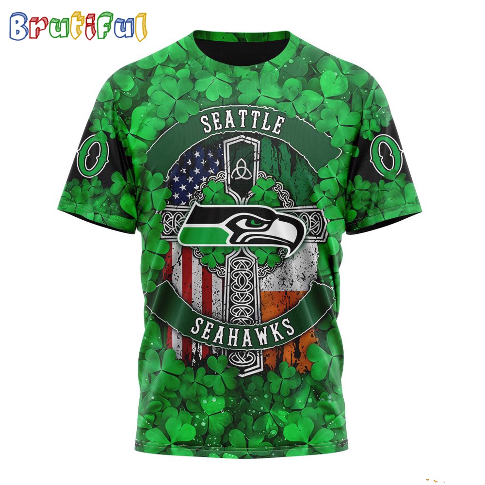 NFL Seattle Seahawks T-Shirt Special Design 3D T-Shirt St Patrick Day
