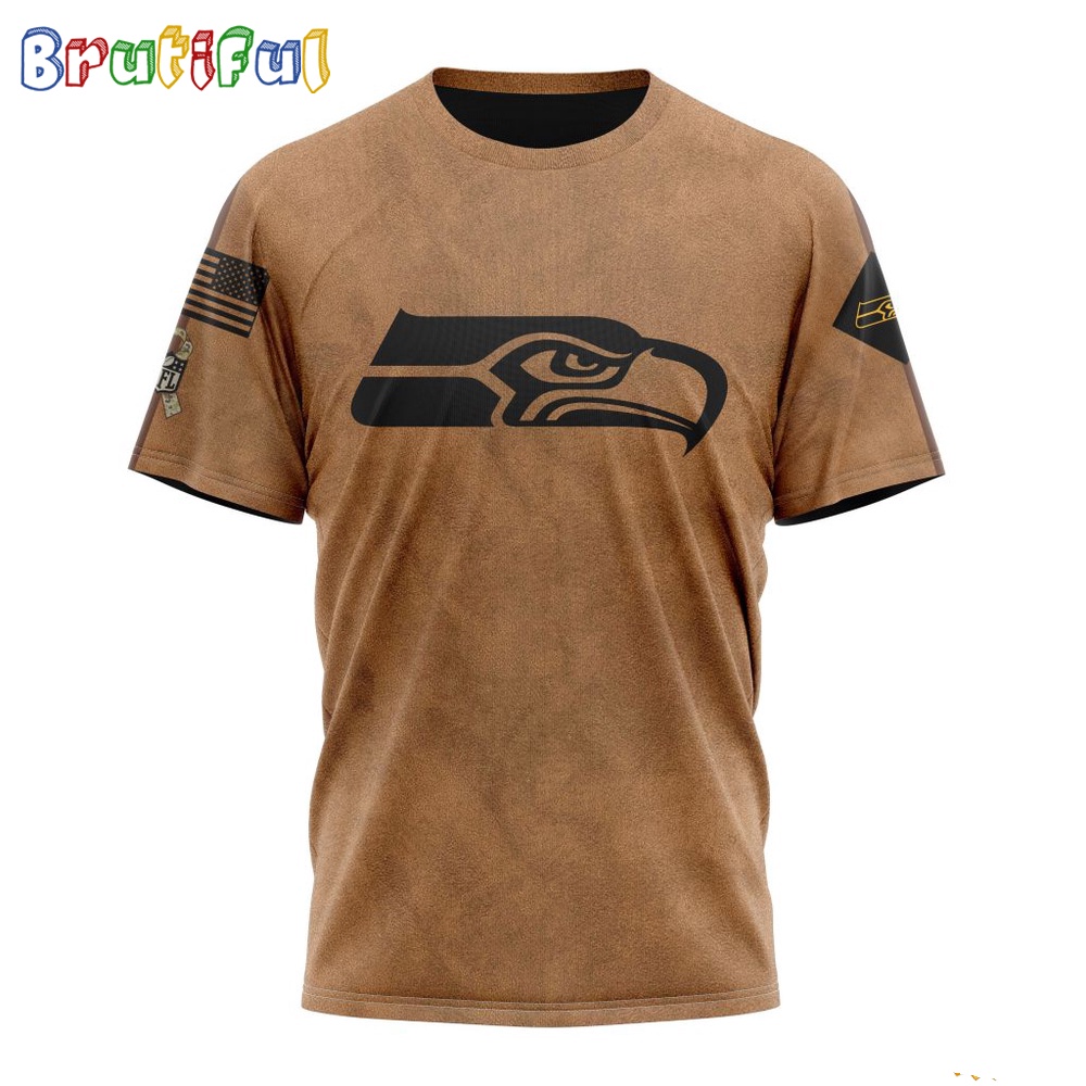 NFL Seattle Seahawks T-Shirt Special Salute To Service For Veterans Day Full Printed T-Shirt
