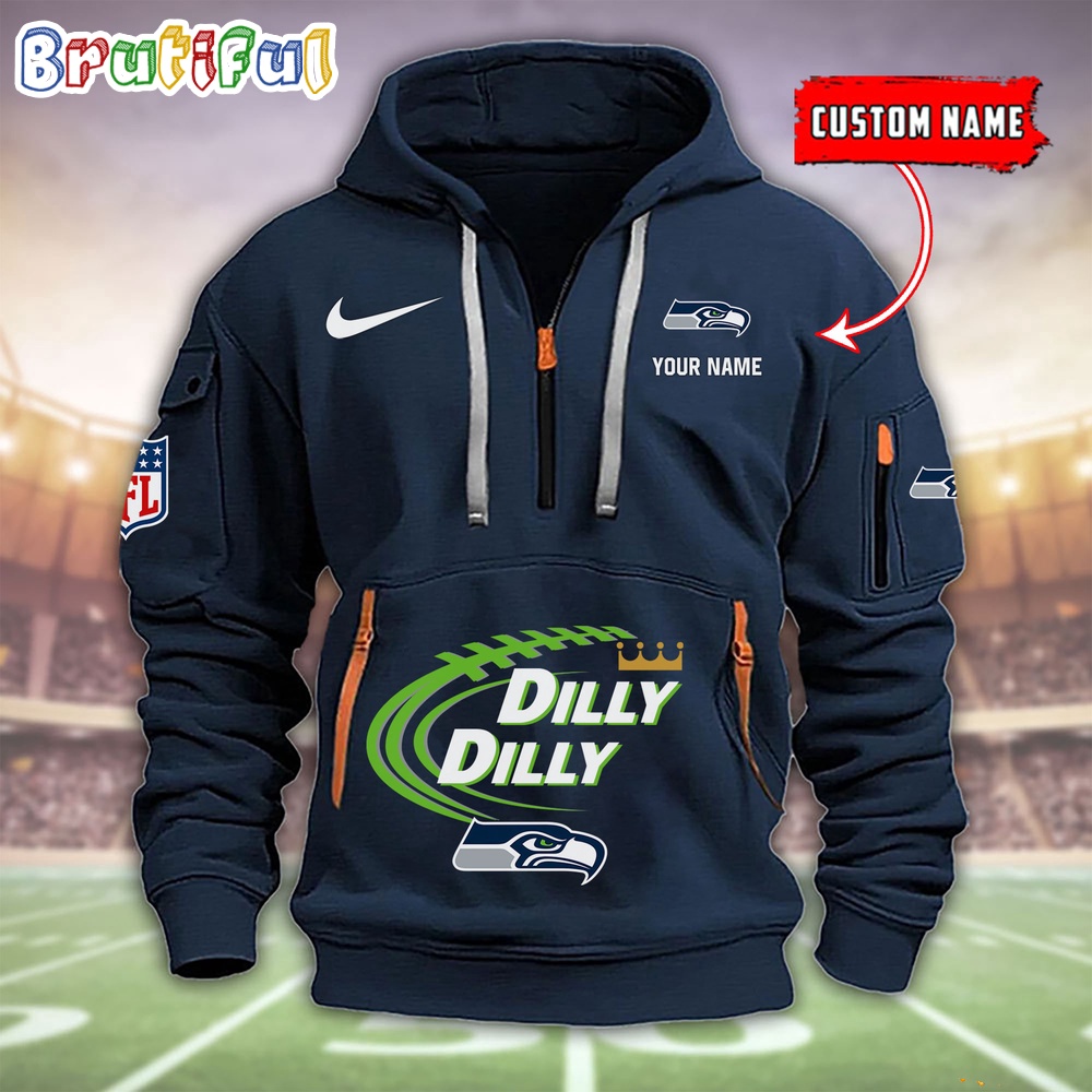 NFL Seattle seahawks Dilly Dilly Football Heavy Hoodie, Football Quarter Zip Hoodie Shirt