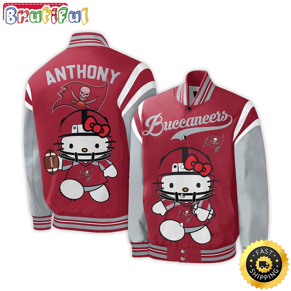 NFL Tampa Bay Buccaneers Baseball Jacket Hello Kitty Personalized Baseball Jacket