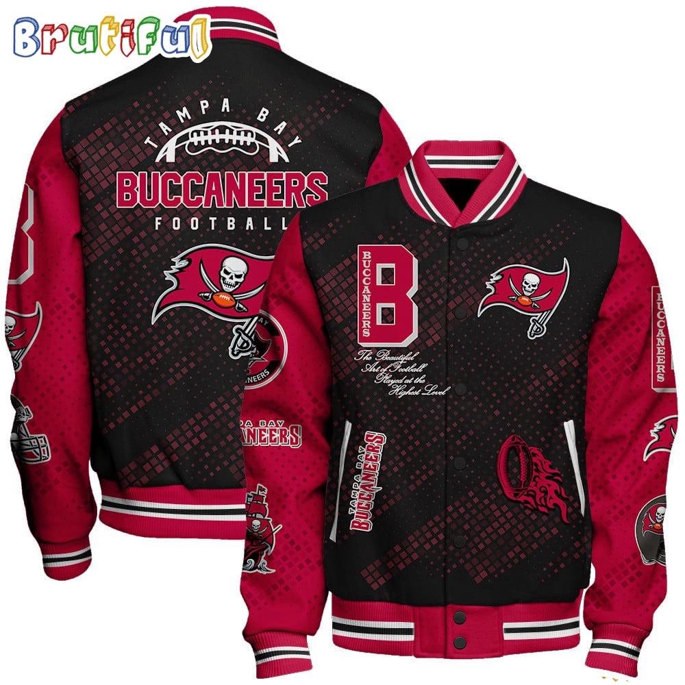 NFL Tampa Bay Buccaneers Baseball Jacket Print Logo Team Football Jacket