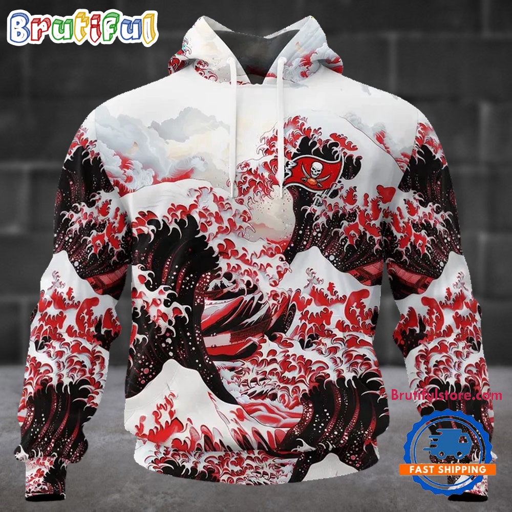 NFL Tampa Bay Buccaneers Football Great Wave All Over Print Hoodie