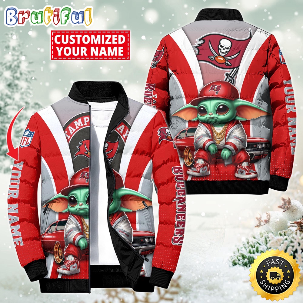 NFL Tampa Bay Buccaneers Puffer Jacket Baby Yoda Custom Jacket