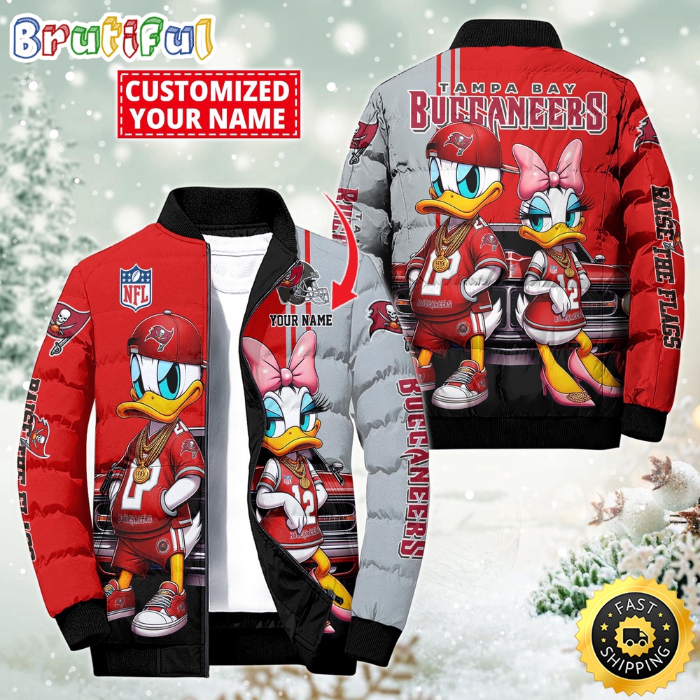 NFL Tampa Bay Buccaneers Puffer Jacket Donald Duck Custom Jacket