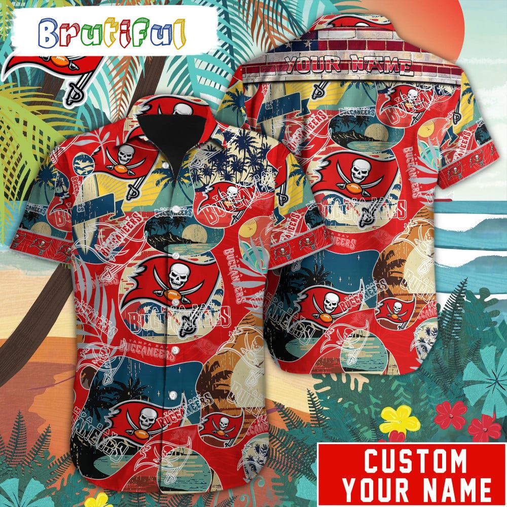 NFL Tampa Bay Buccaneers Retro Hawaiian Shirt Special Vintage Style Hawaiian Button Shirt