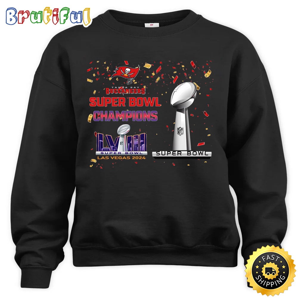 NFL Tampa Bay Buccaneers Sweatshirt Super Bowl LVIII 2024 Las Vegas Champions Unisex Sweatshirt