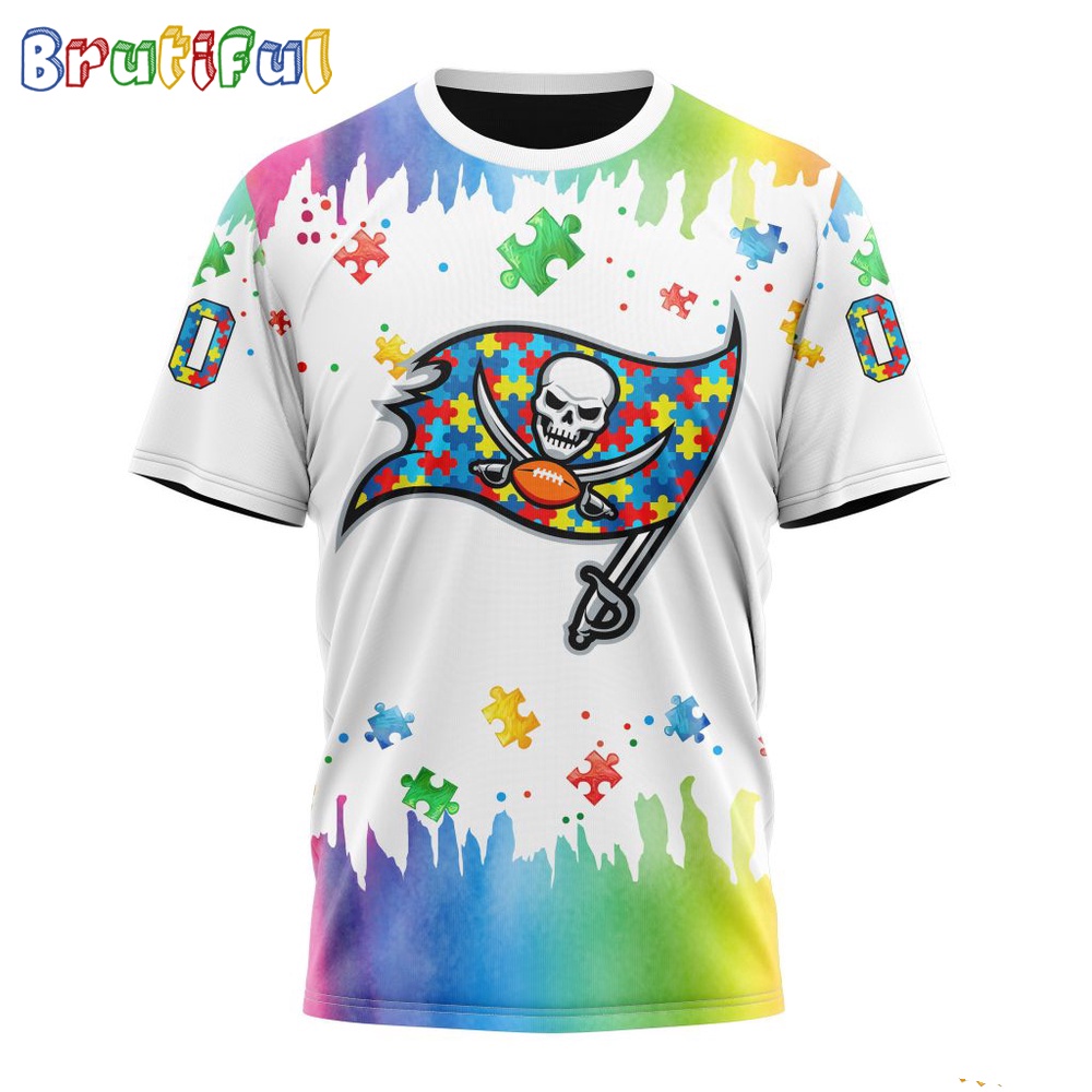 NFL Tampa Bay Buccaneers T-Shirt Special Autism Awareness Design All Over Print T-Shirt
