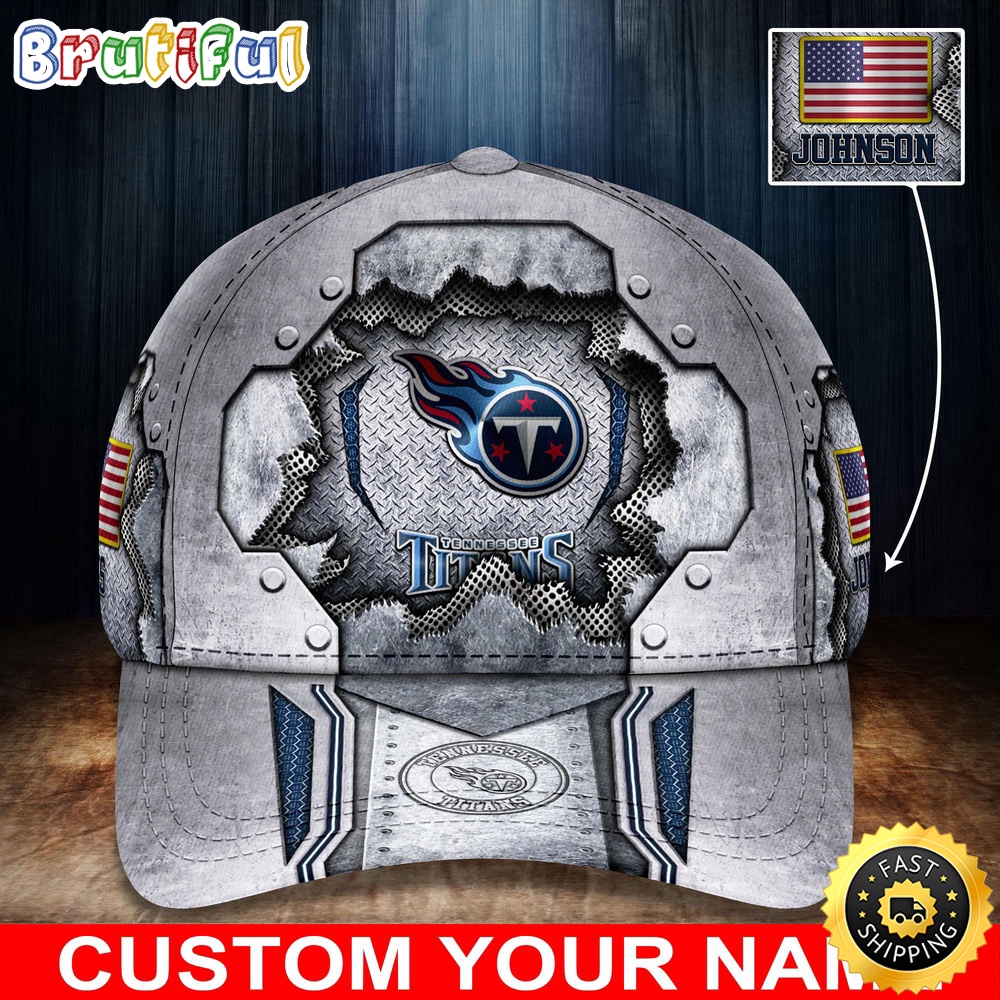 NFL Tennessee Titans Baseball Cap Silver Metalic Pattern Cap