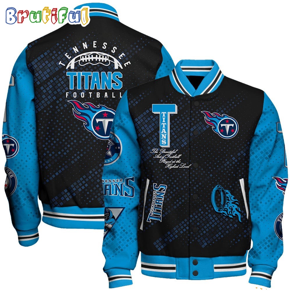 NFL Tennessee Titans Baseball Jacket Print Logo Team Football Jacket