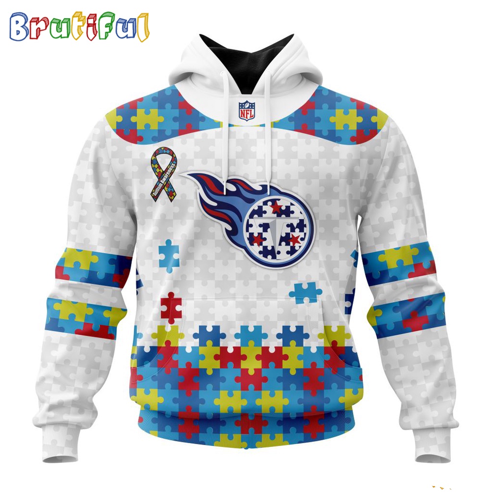 NFL Tennessee Titans Hoodie Special Autism Awareness Design 3D Hoodie