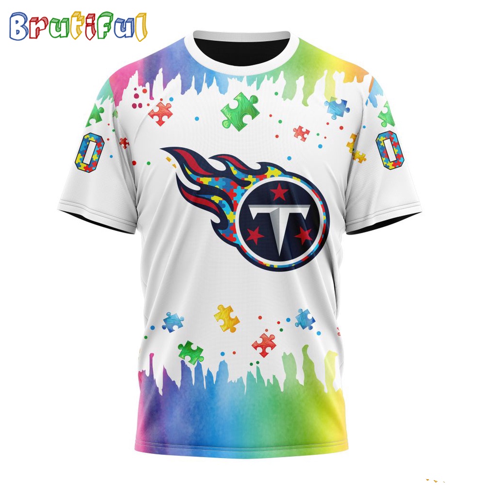 NFL Tennessee Titans T-Shirt Special Autism Awareness Design All Over Print T-Shirt