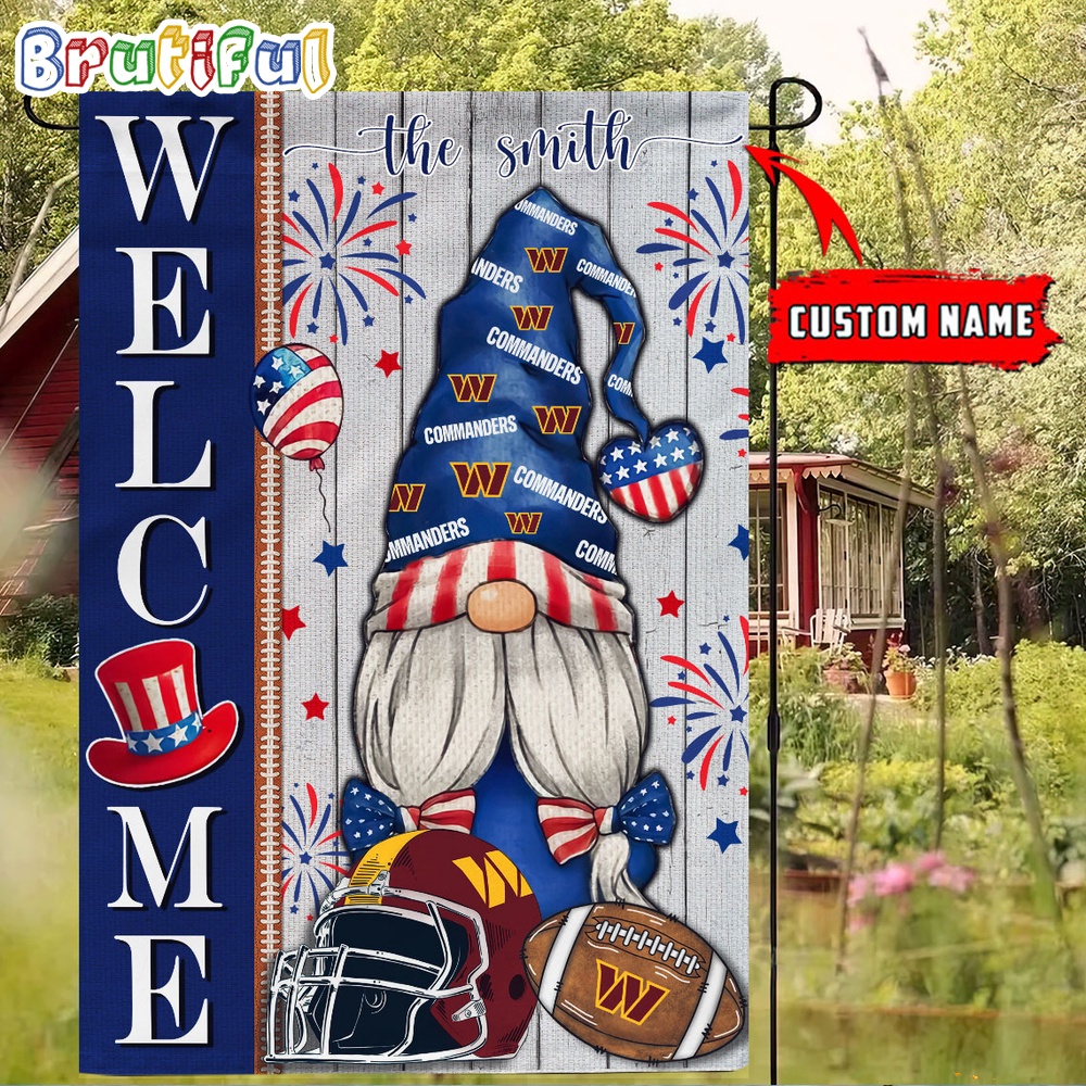 NFL Washington Commanders America 4th Of July Independence Day Flag, Football Gomes 4th Of July Garden Flag