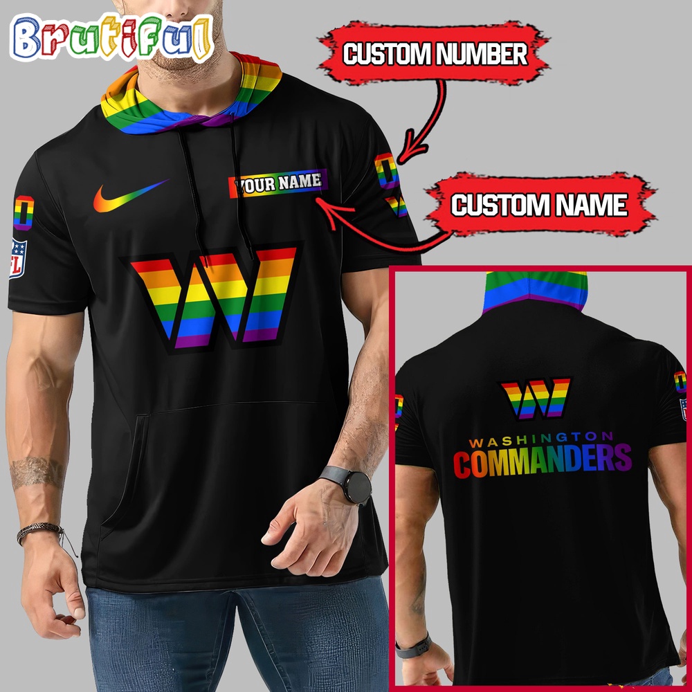NFL Washington Commanders LGBT Workout Hoodie Tank Tops Custom LGBT Pride Shirt