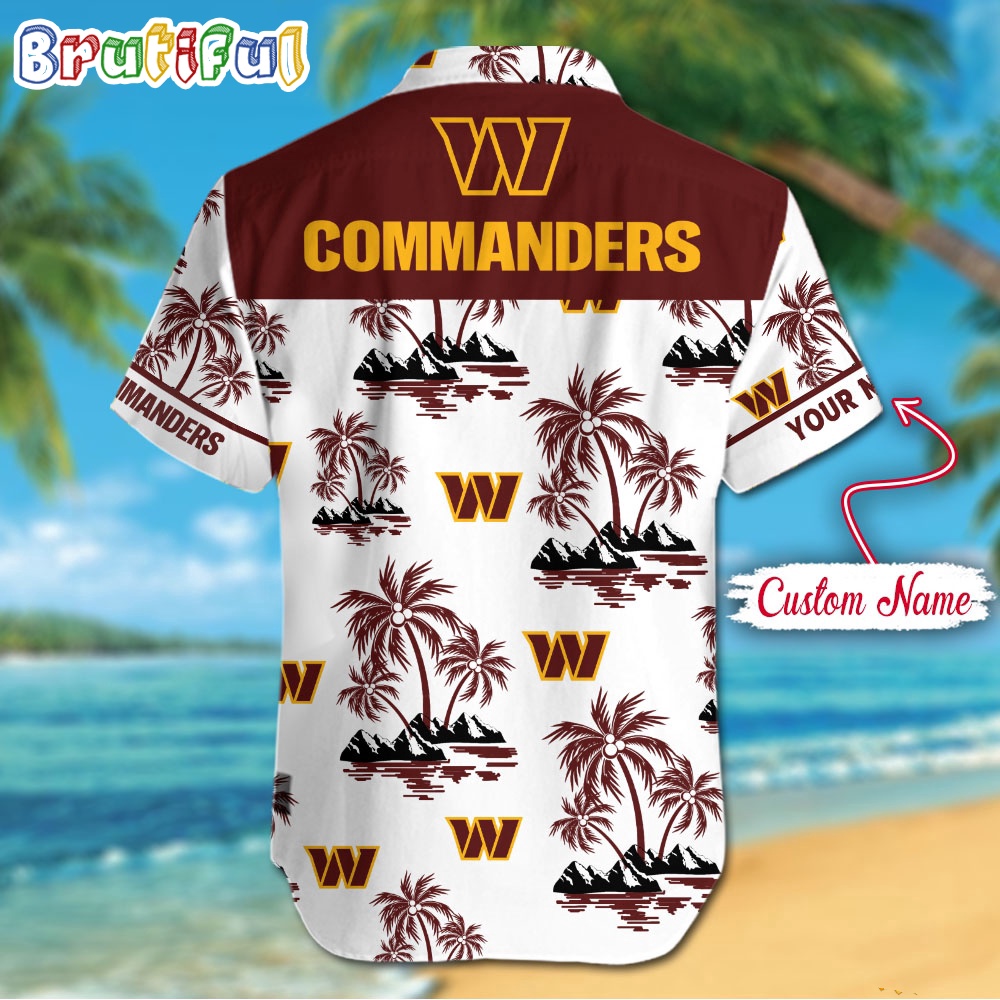 NFL Washington Commanders Palm Tree Tropical Summer Hawaiian Shirt - Image 2