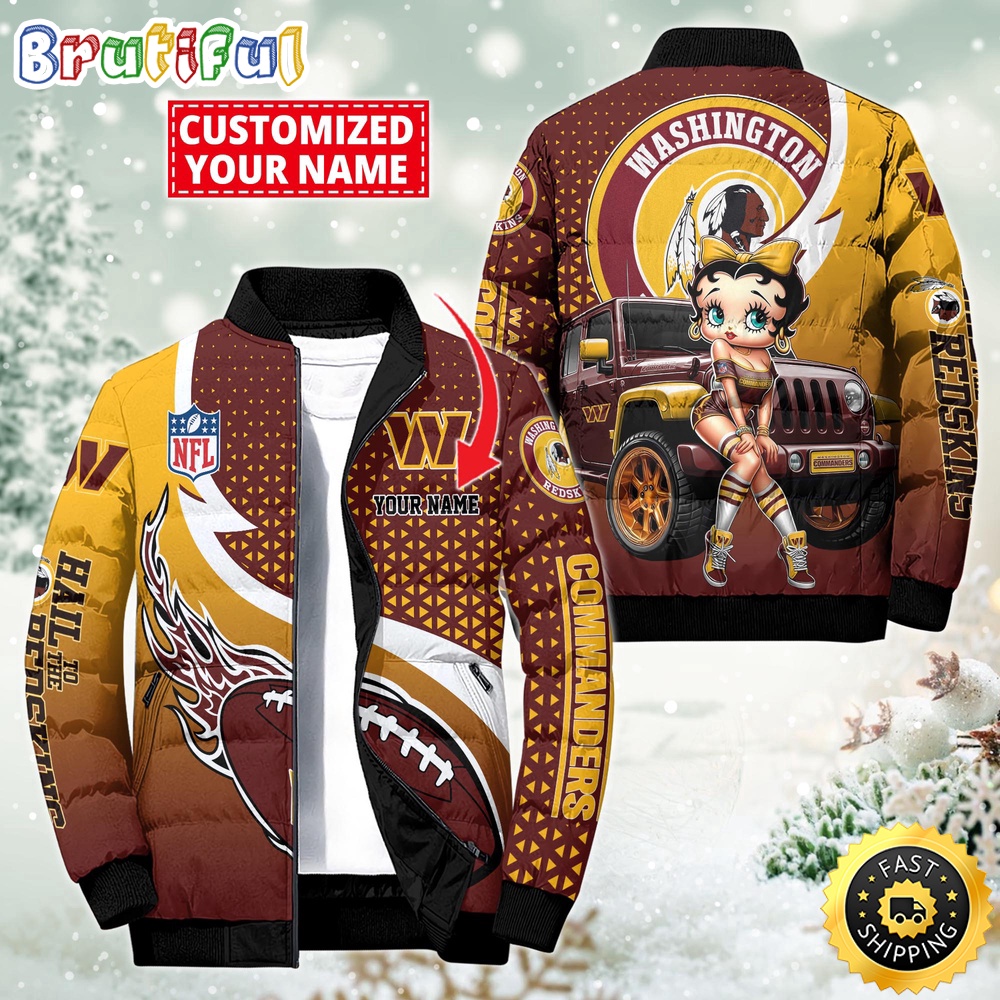 NFL Washington Commanders Puffer Jacket Betty Boop Custom Jacket