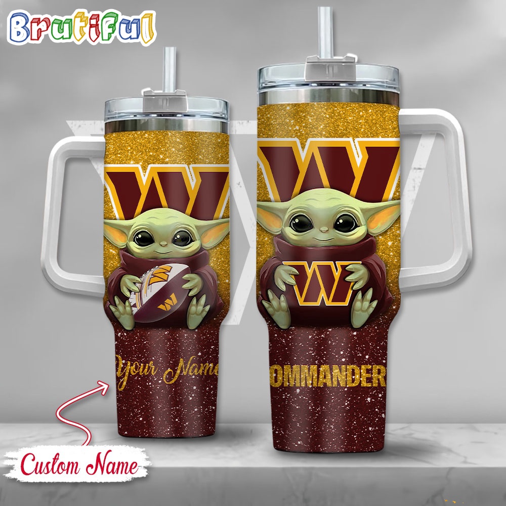 NFL Washington Commanders Tumbler Baby Yoda Customzed Handle Cup
