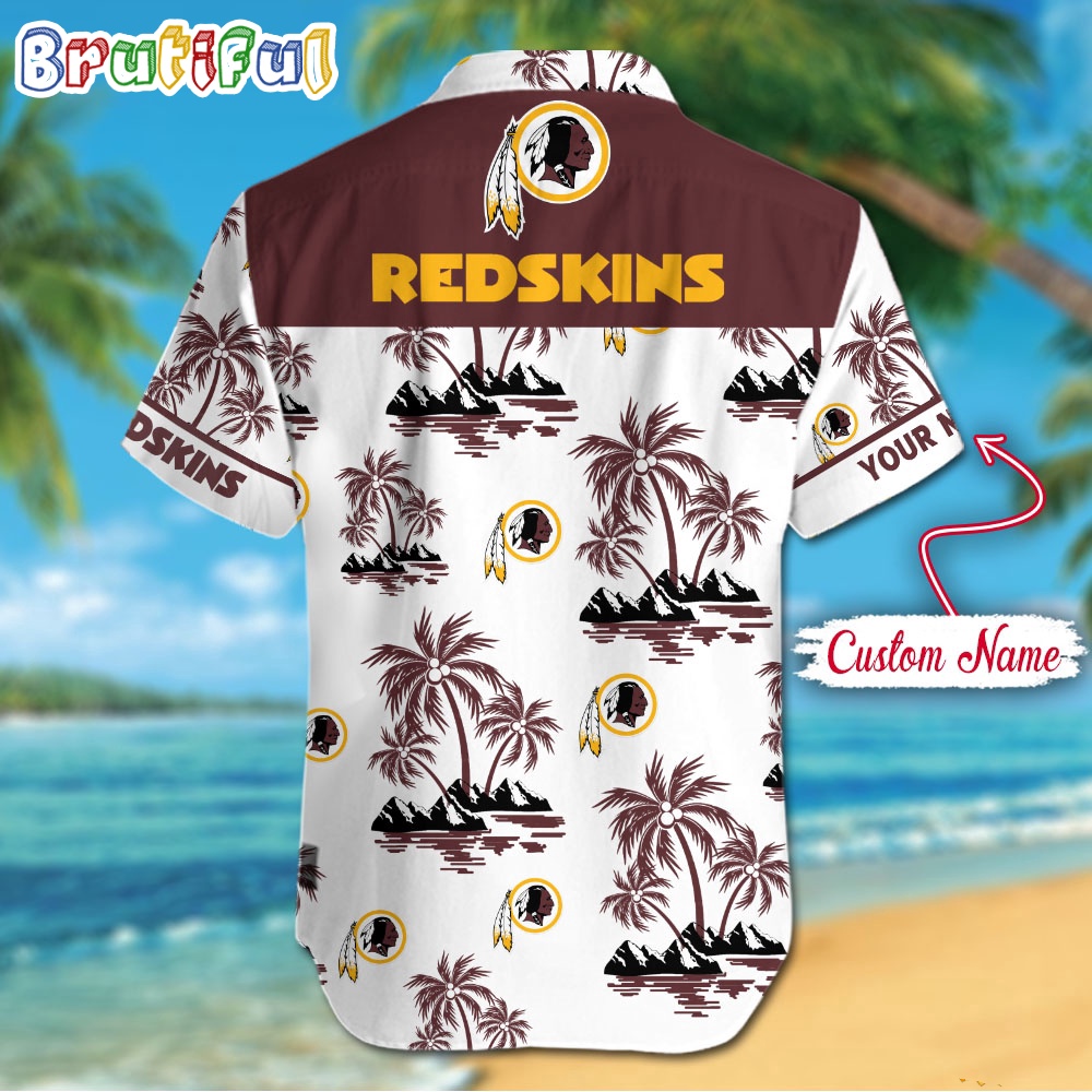 NFL Washington Redskins Palm Tree Tropical Summer Hawaiian Shirt - Image 2