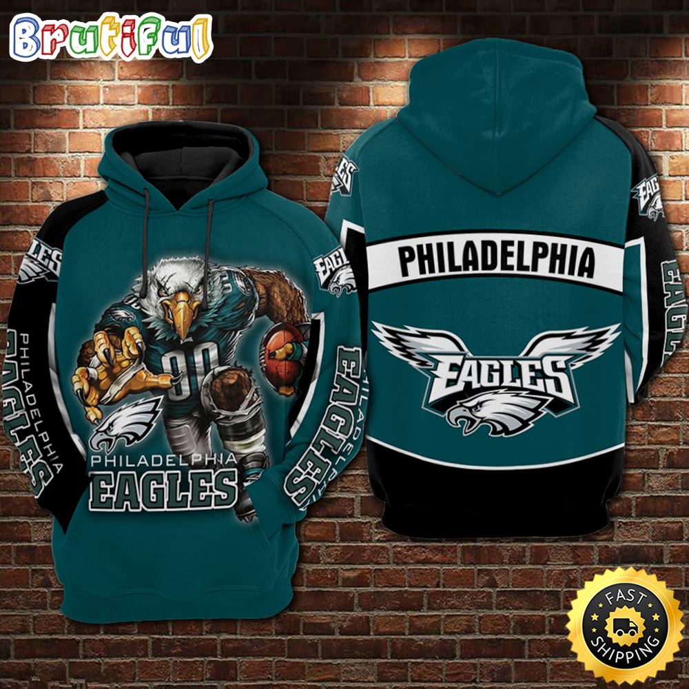 NFL.Philadelphia Eagles Running 3D Hoodie All Over Print Shirt
