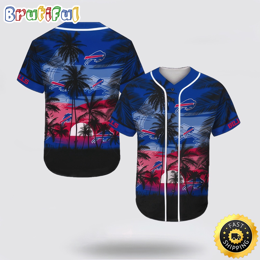 NFL Buffalo Bills Baseball Jersey Shirt Palm Tree