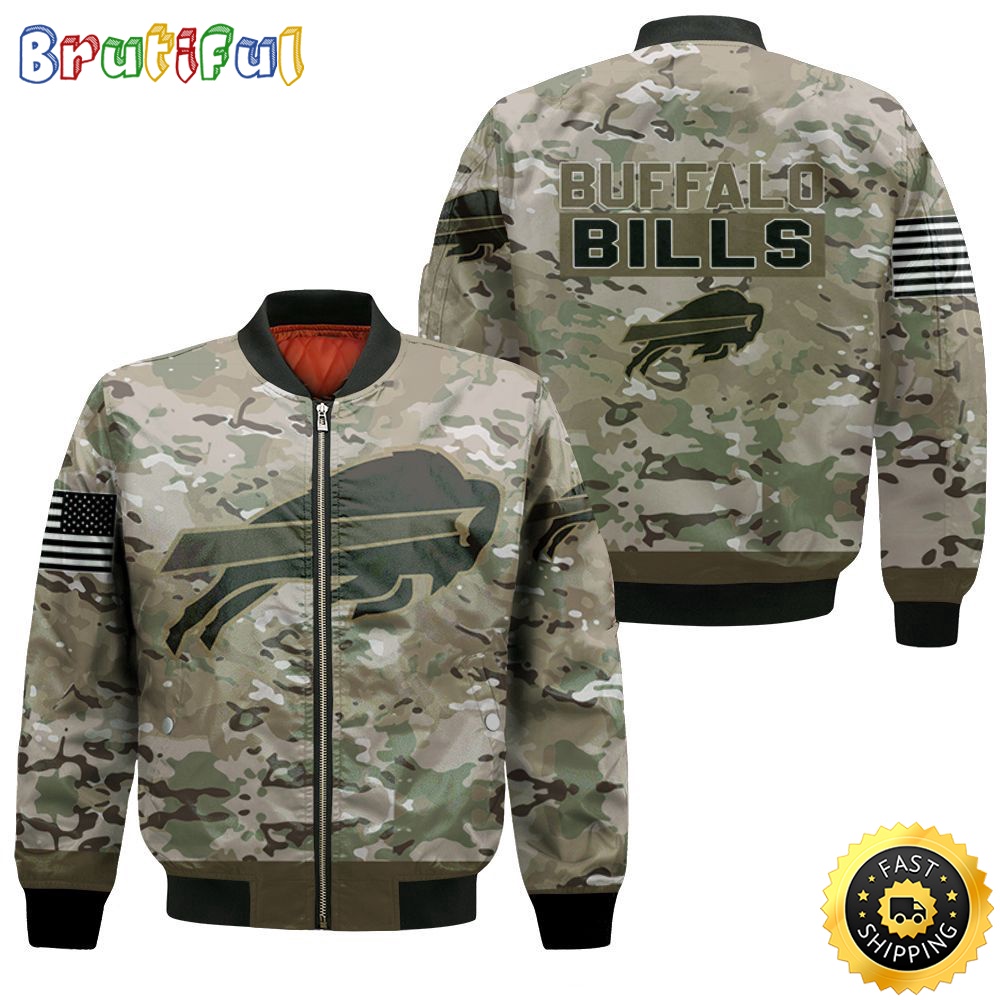 NFL Buffalo Bills Bomber Jacket Camo Pattern